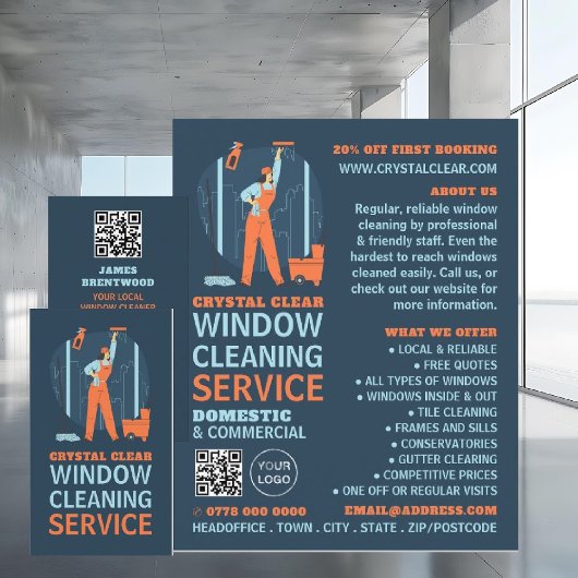 City Windows, Window Cleaner，クリーニングサービス 名刺