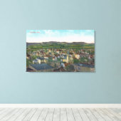 CityCorvallisの空中表示 キャンバスプリント (インサイチュ (ウッドフロア))