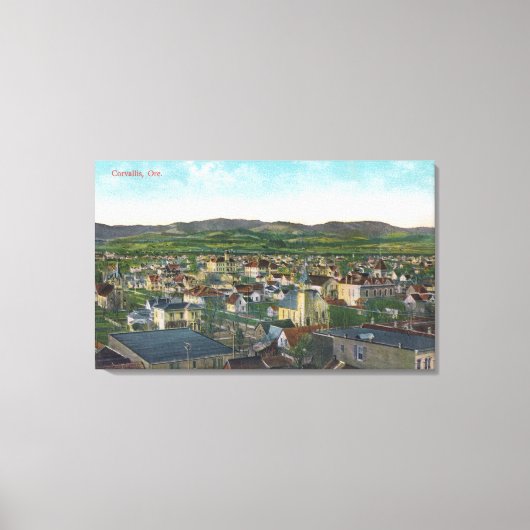 CityCorvallisの空中表示 キャンバスプリント (正面)