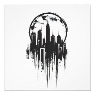 Cityscapeモノクロロゴ フォトプリント