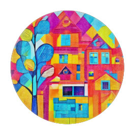 Cityscape鮮やか Dreamscapeアート カッティングボード