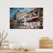 Cityscape architecture historical art, Savannah Ga ポスター (キッチン)