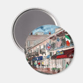 Cityscape architecture historical art, Savannah GA マグネット (正面/裏面)