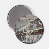 Cityscape architecture historical art, Savannah GA マグネット (正面/裏面)