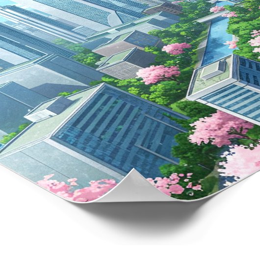 Cityscape Art Abstract Urban Architectural Design ポスター (角)