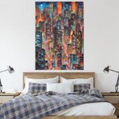 Cityscape At Night Canvas Print キャンバスプリント (インサイチュ (寝室))