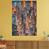 Cityscape At Night Canvas Print キャンバスプリント (インサイチュ (リビング))