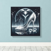 CityScape、Stillettos、Diamonds キャンバスプリント (インサイチュ (ウッドフロア))