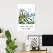 Cityscape Wall Art Singapore Marina Bay - Graphic ポスター (ホームオフィス)