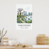 Cityscape Wall Art Singapore Marina Bay - Graphic ポスター (キッチン)