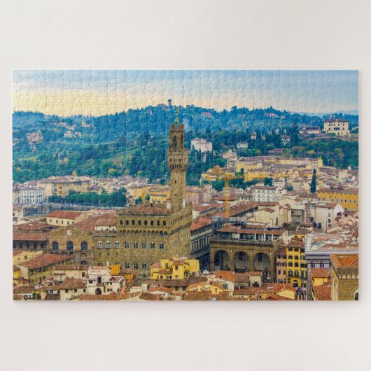 Cityscape with Palazzo Vecchio, Florence, Italy ジグソーパズル (横)