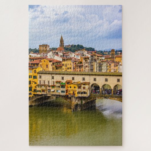Cityscape with Ponte Vecchio, Florence, Italy ジグソーパズル (縦)