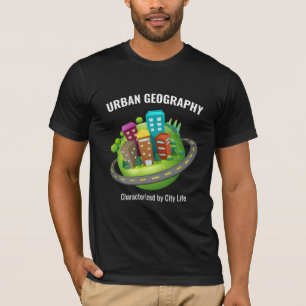 Cityscapesのスタイル:都市地理ブラック Tシャツ