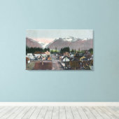 CityValdez, AKの空中夏の眺め キャンバスプリント (インサイチュ (ウッドフロア))