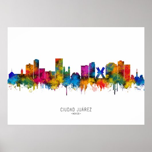 Ciudad Juárez Mexico Skyline ポスター (正面)