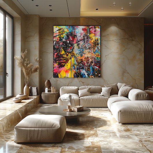 Ciudad vibrante: Arte urbano colorido ポスター