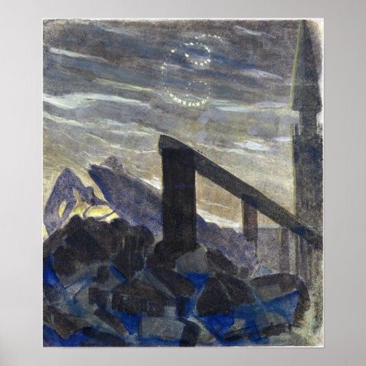 Ciurlionis – 太陽ががん1906を通過 ポスター (正面)