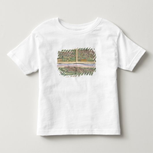「Civからのモンペリエ、旅行、およびポアティエの地図、 トドラーTシャツ (正面)