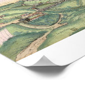Civのモンペリエ、ツアー、ポワティエの地図 ポスター (角)