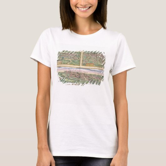 Civのモンペリエ、ツアー、ポワティエの地図 Tシャツ (正面)