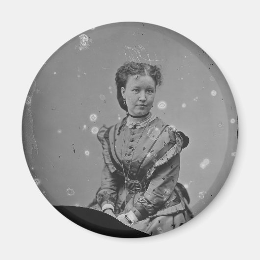 Cival War Era Tinタイプ未知の女性の写真 マグネット (正面)