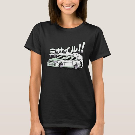 Civic EF Hatch Tuner Graphic Auto Racing Car Driv Tシャツ (正面)