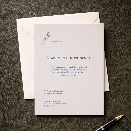 Civil Ceremony Registry Wedding Response Card 出欠カード