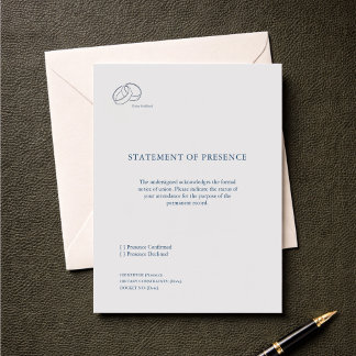 Civil Ceremony RSVP Card – Registry Wedding
