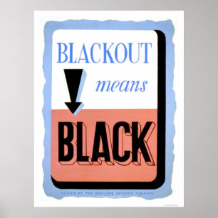 Civil Defense Blackout 1942 WPA ポスター