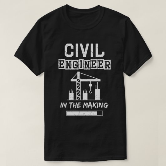 Civil Engineer in the making, grungy texture Tシャツ (デザイン正面)