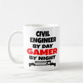 Civil Engineer Loves Playing Video Games コーヒーマグカップ (左)