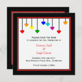 Civil Partnership Rainbow Save The Date セーブザデート (正面/裏面)