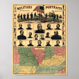 Civil War Border Military Portraits 1861, Restored ポスター