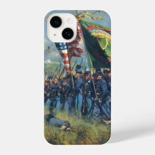 Civil War Union troops Irish Brigade  iPhoneケース (裏面)