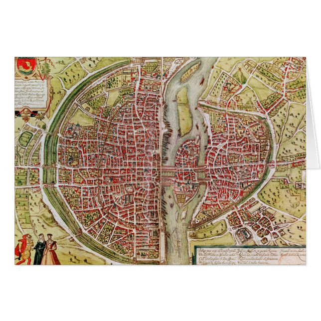 「Civitatesのorbisのterrarrumからのパリの地図 (正面横)