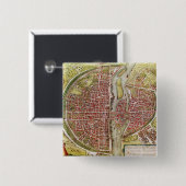 「Civitatesのorbisのterrarrumからのパリの地図 缶バッジ (正面&裏面)