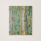 「Civitates Orbisからのロッテルダムそしてゴーダの地図、 ジグソーパズル (縦)