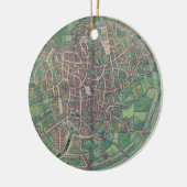 「Civitates Orbisの大地からのブリュッセルの市街地図、 セラミックオーナメント (左)