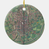 「Civitates Orbisの大地からのブリュッセルの市街地図、 セラミックオーナメント (裏面)