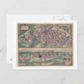 Civitates Orbis Tからのポズナンとグルチョの地図 ポストカード (正面/裏面)