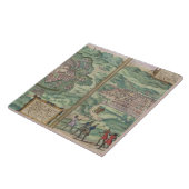 「Civitates Orbis TerからのメキシコそしてCuzcoの地図、 タイル (側面)