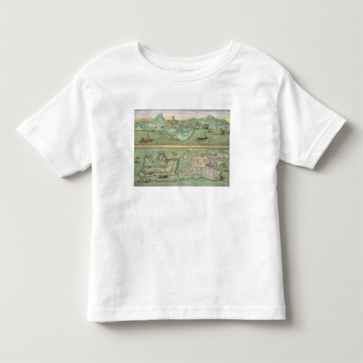 「Civitates Orbis TerからのCandiaそしてコルフ島の地図、 トドラーTシャツ (正面)