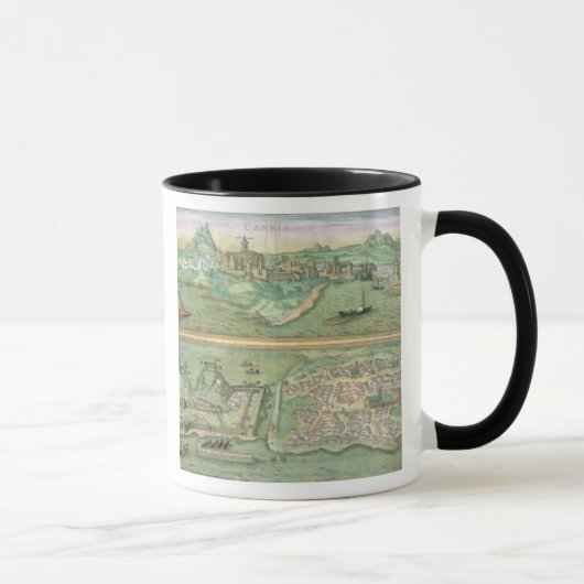 「Civitates Orbis TerからのCandiaそしてコルフ島の地図、 マグカップ (右)