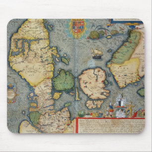 「Civitates Orbis Terrからの北欧の地図、 マウスパッド