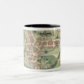 「Civitates Orbis Terrarumからのカンタベリーの地図、 ツートーンマグカップ (中央)