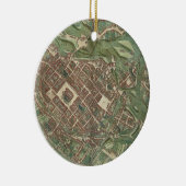 「Civitates Orbis Terrarumからのブラティスラヴァの地図、 セラミックオーナメント (右)