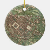 「Civitates Orbis Terrarumからのブラティスラヴァの地図、 セラミックオーナメント (裏面)