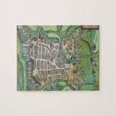 「Civitates Orbis Terrarumからのラロシェルの地図、 ジグソーパズル (横)