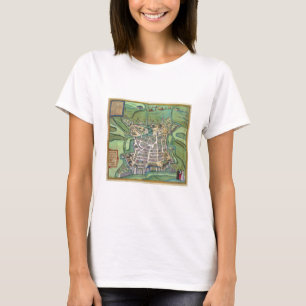 「Civitates Orbis Terrarumからのラロシェルの地図、 Tシャツ