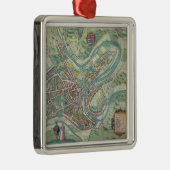 「Civitates Orbis Terrarumからのルクセンブルクの地図、 メタルオーナメント (右)